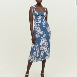 NWOT Reformation Besse Dress in Cyanotype